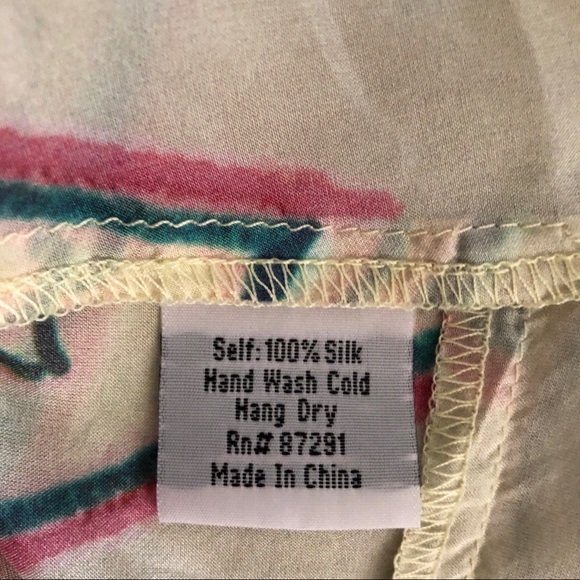 Johnny Was silk colorful V-neck tunic - Picture 7 of 8